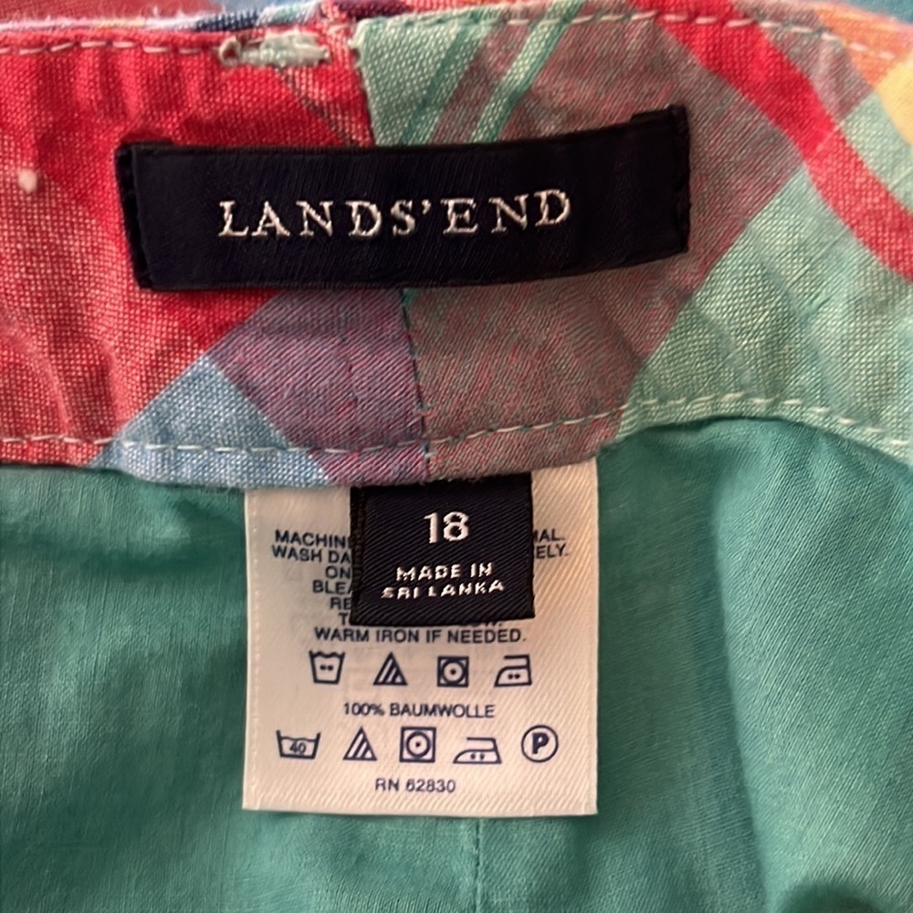 Lands’ End plaid skirt button front cotton size 18 - Picture 6 of 7